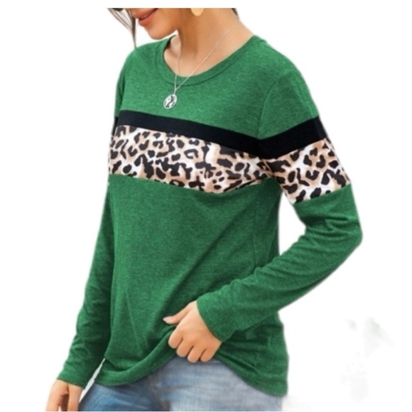 NWT Women’s long sleeve top with cheetah accent, Sz-XL - Picture 8 of 9